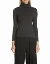Robert Rodriguez Lurex Rib Knit Turtleneck Sweater In Black In Black