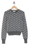 Robert Rodriguez Metallic Dot Jacquard Crop Sweater In Black With Silver