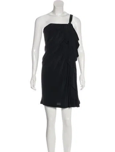 Pre-owned Robert Rodriguez One-shoulder Knee-length Dress In Black