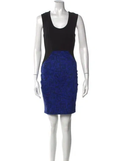 Pre-owned Robert Rodriguez Printed Mini Dress In Blue