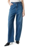 Robert Rodriguez Relaxed Belted Barrel Leg Jeans In Blue