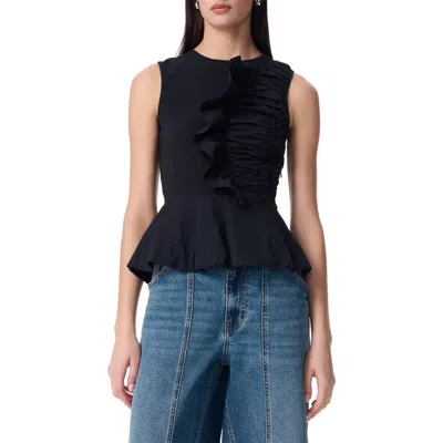 Robert Rodriguez Rosa Bubble Peplum Top In Black