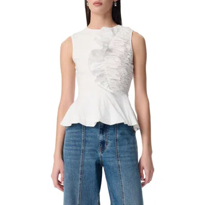Robert Rodriguez Rosa Bubble Peplum Top In White