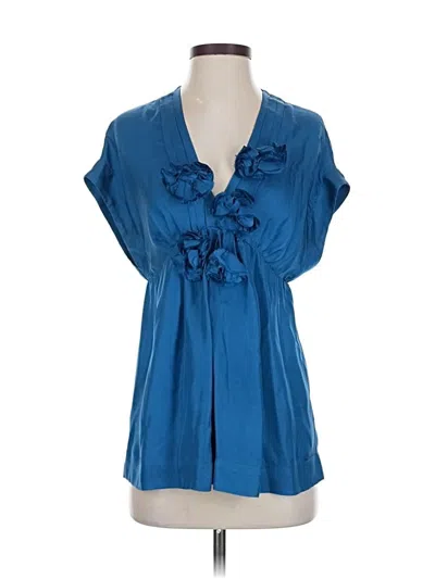 Pre-owned Robert Rodriguez Short Sleeve Blouse In Blue