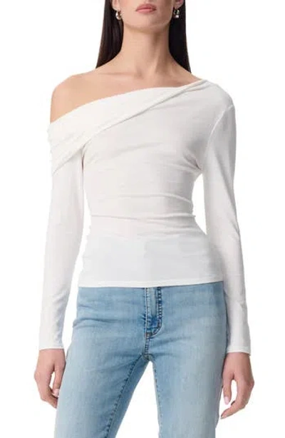 Robert Rodriguez Simonette Twisted One-shoulder Long Sleeve Top In White