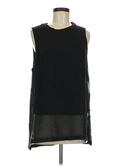 Pre-owned Robert Rodriguez Sleeveless Silk Top Black High Neck Tops