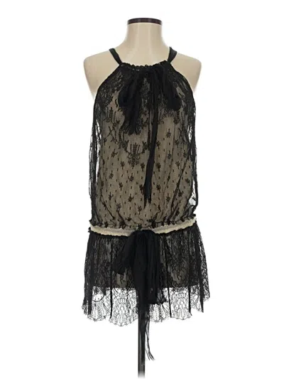 Pre-owned Robert Rodriguez Sleeveless Top Black Halter Neckline Tops