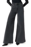 Robert Rodriguez Studded High Waist Palazzo Jeans In Black