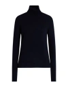 Robert Scott & Sons Woman Turtleneck Midnight Blue Size 10 Wool, Cashmere In Blue