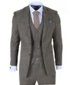 Robert Simon 3 Piece Suit Classic Plaid Checked Slim Fit Formal Dress In Multi