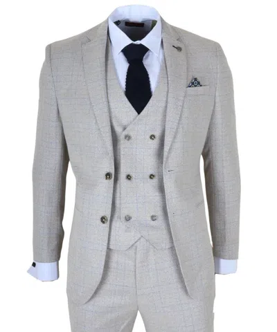 ROBERT SIMON 3 PIECE SUIT PLAID CHECKED SLIM FIT FORMAL DRESS