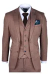 Robert Simon Nathan 3 Piece Slim Fit Suit In Brown
