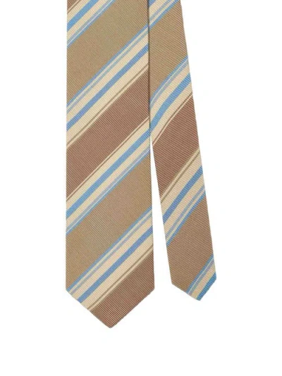 Robert Talbot Robert Mogador Stripes Best Of Class Necktie In Tan