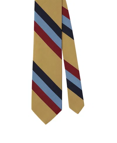 Robert Talbott Bold Silk Cotton Stripe Best Of Class Necktie In Yellow