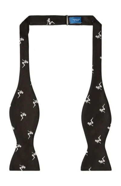 Robert Talbott Bond Pin-up Silhouette Self-tie Bow Tie In Black