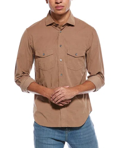Robert Talbott Butler Pinwale Shirt In Brown