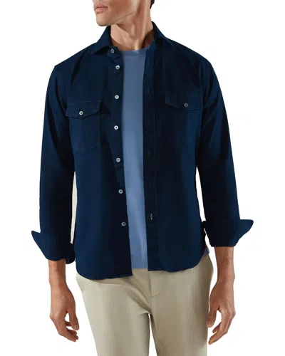 Robert Talbott Butler Stretch Twill Shirt In Blue