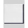 Robert Talbott Caine Linen Pocket Square In White/navy Border