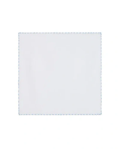 Robert Talbott Carlton Linen Cross Stitch Border Pocket Square In Multi