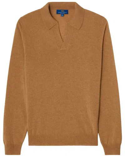 Robert Talbott Cashmere Parsons Johnny Collar Sweater In Brown