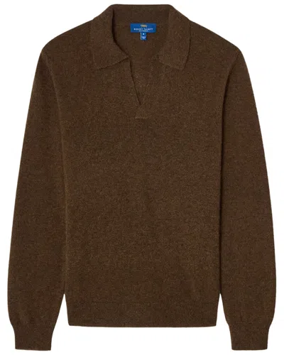 Robert Talbott Cashmere Parsons Johnny Collar Sweater In Brown