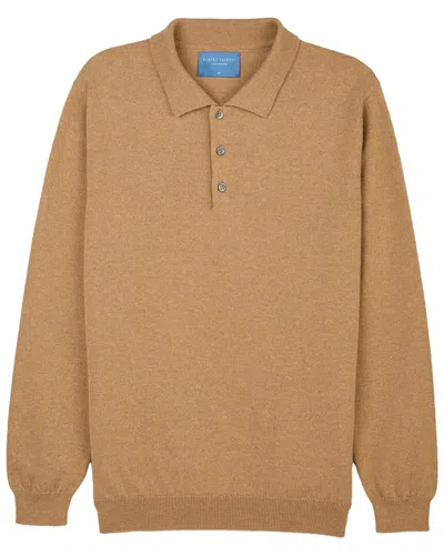 Robert Talbott Cashmere Warren Polo Shirt In Brown