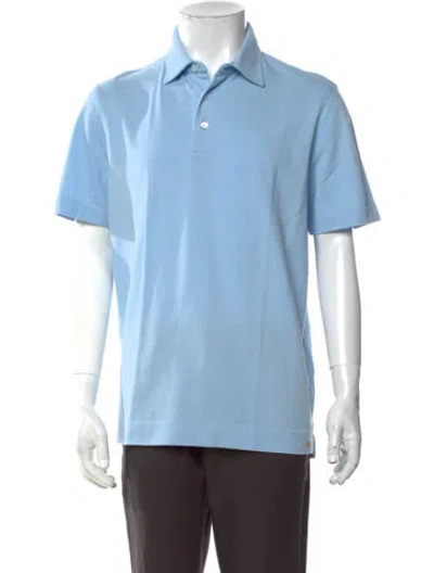 Pre-owned Robert Talbott Collar Short Sleeve Polo Shirt W/ Tags In Blue
