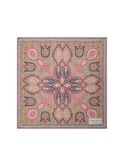 Robert Talbott Collins Reversible Paisley Silk Pocket Square In Pink