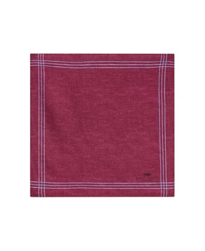 Robert Talbott Collins Reversible Silk Pocket Square In Burgundy