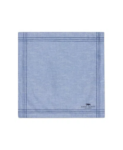 Robert Talbott Collins Reversible Silk Pocket Square In Blue