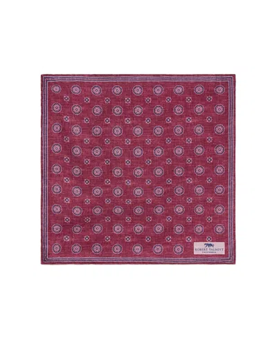 Robert Talbott Collins Reversible Silk Pocket Square In Burgundy
