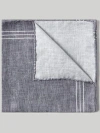 Robert Talbott Collins Reversible Silk Pocket Square In Charcoal/gray