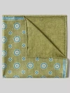 Robert Talbott Collins Reversible Silk Pocket Square In Green/medallion