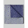 Robert Talbott Collins Reversible Silk/cotton Pocket Square In Gray/navy Neat