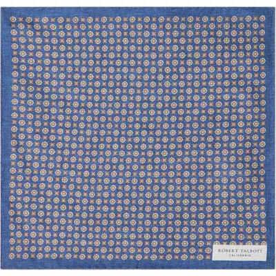 Robert Talbott Colton Reversible Neat/pocket Square In Blue