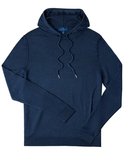 Robert Talbott Conway Garment-dyed Wool Hoodie In Blue