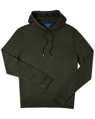 Robert Talbott Conway Garment-dyed Wool Hoodie In Green