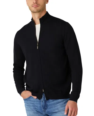 Robert Talbott Dalton Full Zip Sweater In Black