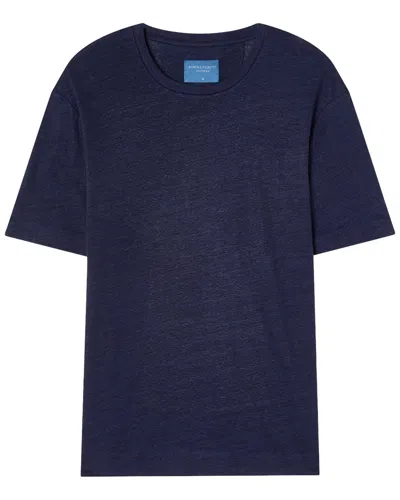Robert Talbott Davis Linen Jersey T-shirt In Black