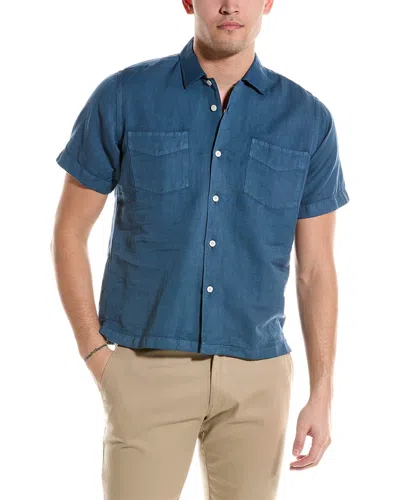 Robert Talbott Dawson Linen-blend Shirt In Blue