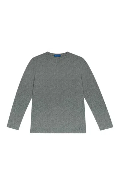Robert Talbott Dean Cashmere Blend Long Sleeve Tee In Gray