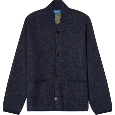 Robert Talbott Devon Solid Wool Cardigan In Navy