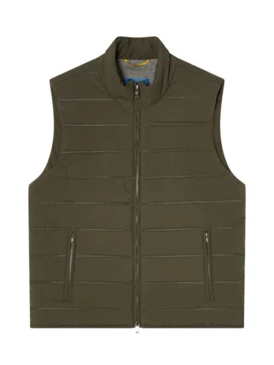 Robert Talbott Driver Quilted Vest In Green