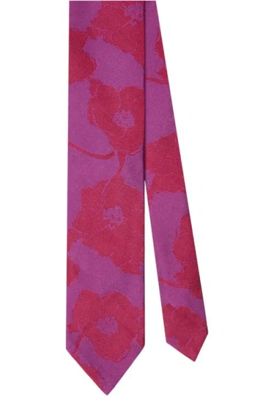 Robert Talbott Duvall Large Floral Jacquard Unlined Necktie In Pink
