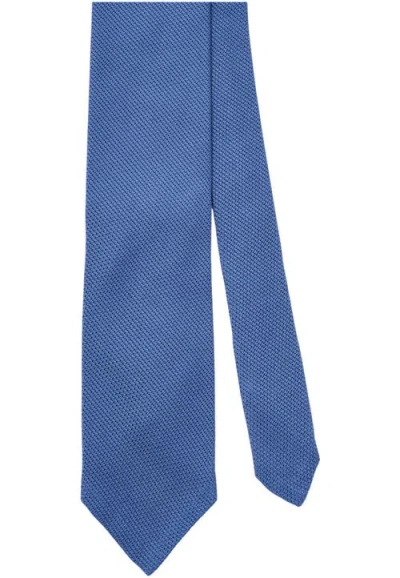 Robert Talbott Duvall Solid Grenadine Silk Necktie In Blue