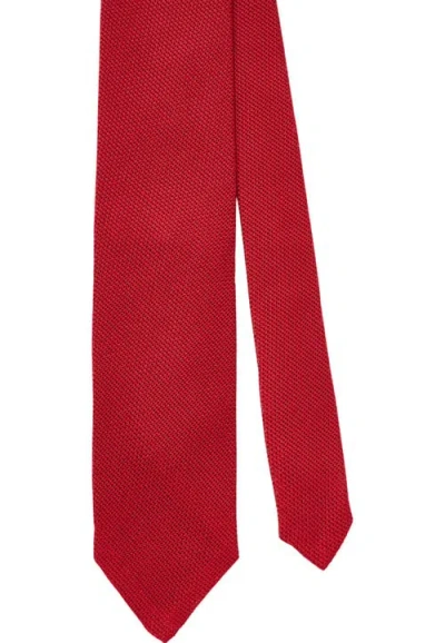 Robert Talbott Duvall Solid Grenadine Silk Necktie In Red