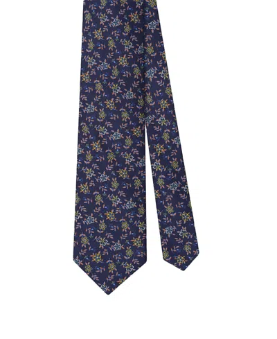 Robert Talbott Flowers Ribbed Silk Best Of Class Necktie In Blue