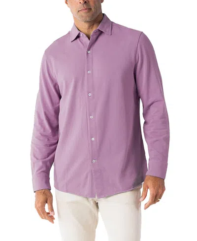 Robert Talbott Foster Long Sleeve Knit Shirt In Pink