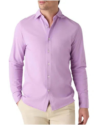 Robert Talbott Foster Long Sleeve Knit Shirt In Purple