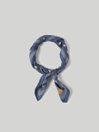 Robert Talbott Harmon Neckerchief In Navy/camel